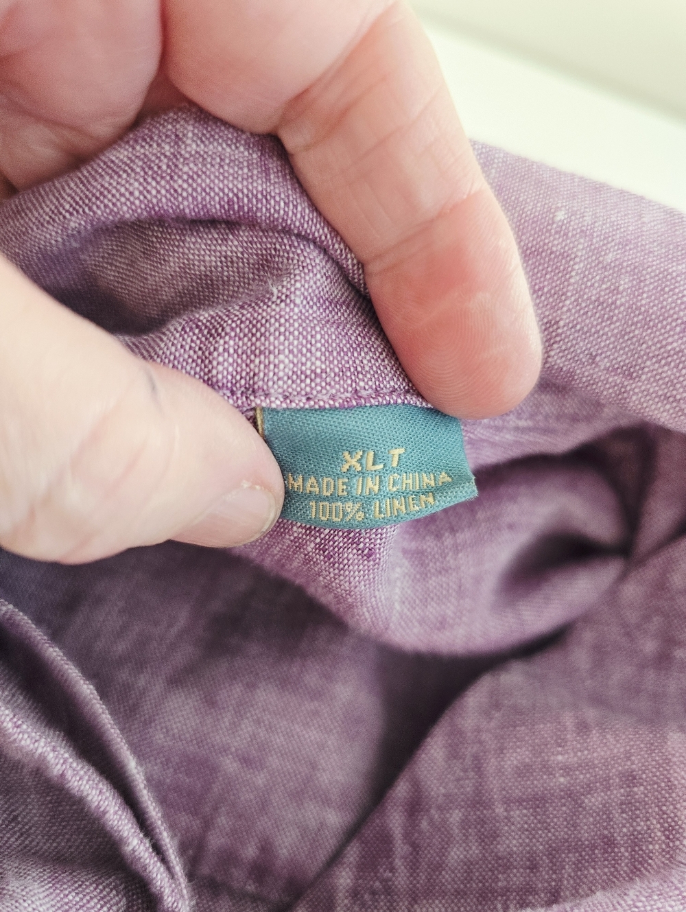 Tommy Bahama Purple Linen S Sleeve Camp Button Up Summer Shirt. Mens XLT - Picture 9 of 9